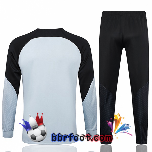 Survetement Foot - Veste FC Barcelone Blanc Noir 2023/2024