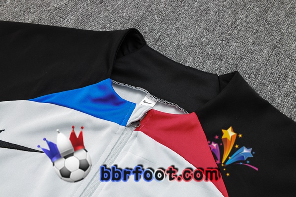 Survetement Foot - Veste FC Barcelone Blanc Noir 2023/2024