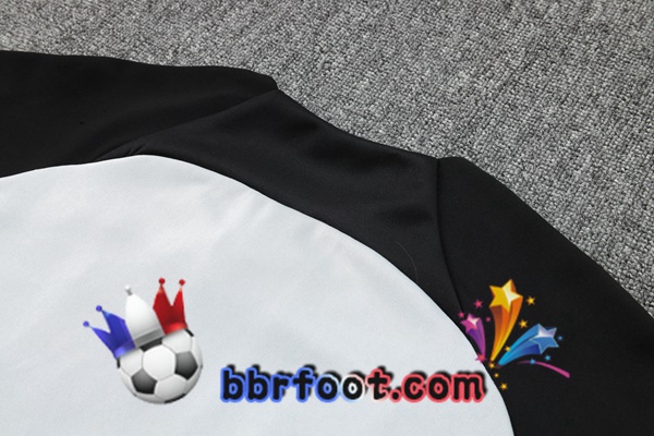 Survetement Foot - Veste FC Barcelone Blanc Noir 2023/2024