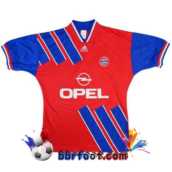 Maillot Foot Bayern Munich Retro Domicile Rouge Bleu 1993-1995