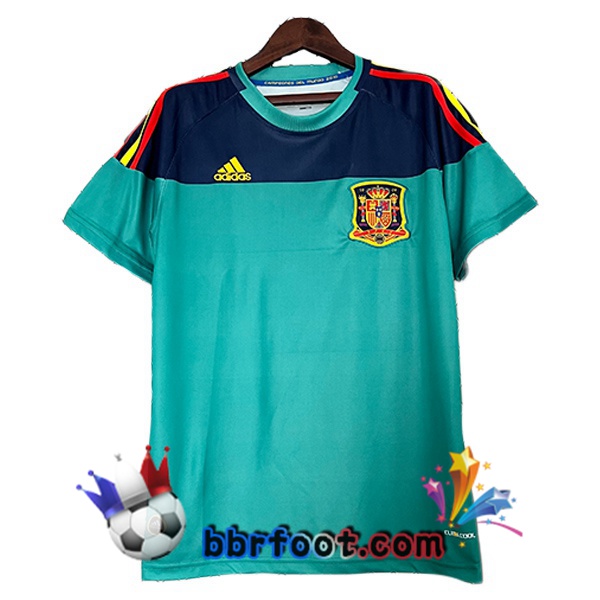 Maillot Foot Espagne Retro Gardien de but Vert 2010