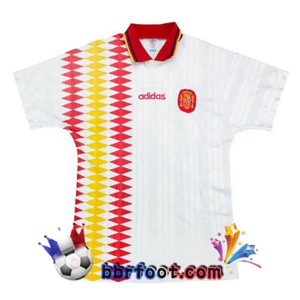 Maillot Foot Espagne Retro Exterieur Blanc 1994