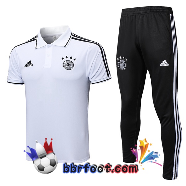Polo Foot Allemagne + Pantalon Blanc 2023/2024