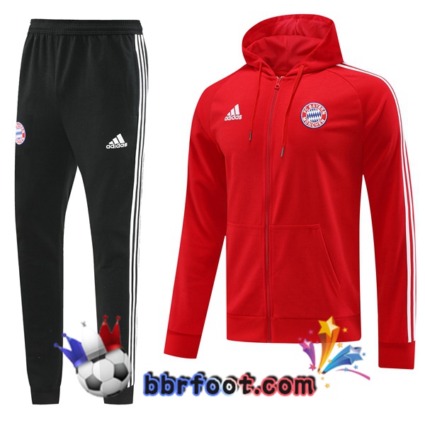 Veste A Capuche Survetement Foot Bayern Munich Rouge 2023/2024