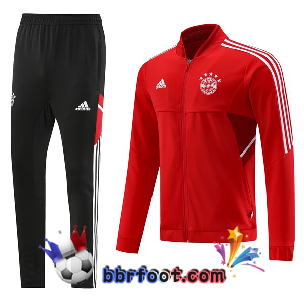 Veste Survetement Foot Bayern Munich Rouge 2023/2024