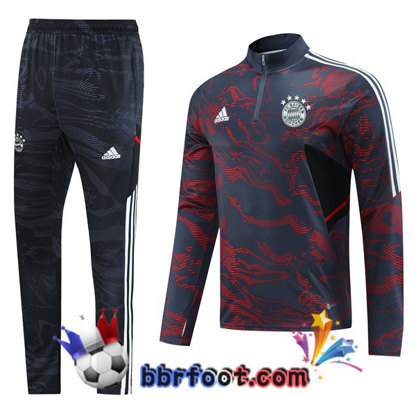 Survetement Foot Bayern Munich Rouge Noir 2023/2024