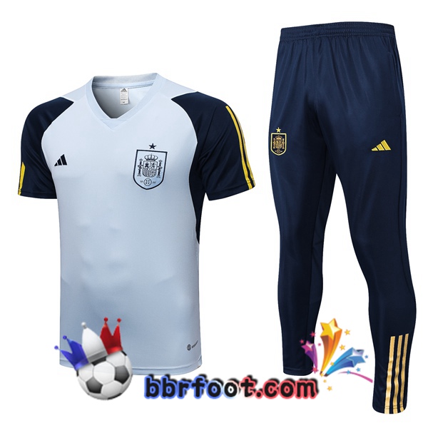 Training T-Shirts Espagne + Pantalon Bleu 2023/2024