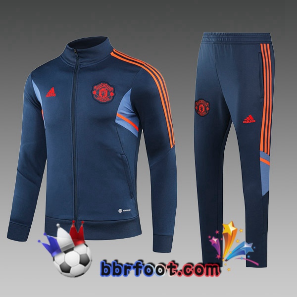 Veste Survetement Foot Manchester United Enfant Cyan 2023/2024