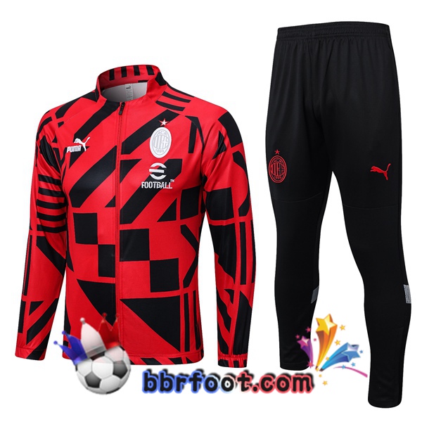 Veste Survetement Foot AC Milan Rouge 2023/2024