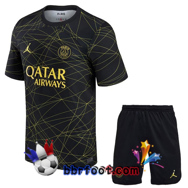 Maillot Foot Paris PSG Enfant Quatrieme Noir 2022/2023