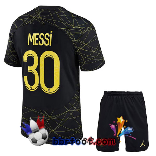 Maillot Foot Paris PSG (MESSI 30) Enfant Quatrieme Noir 2022/2023 Maillot Foot Paris PSG (MESSI 30) Enfant Quatrieme Noir 2022/2023
