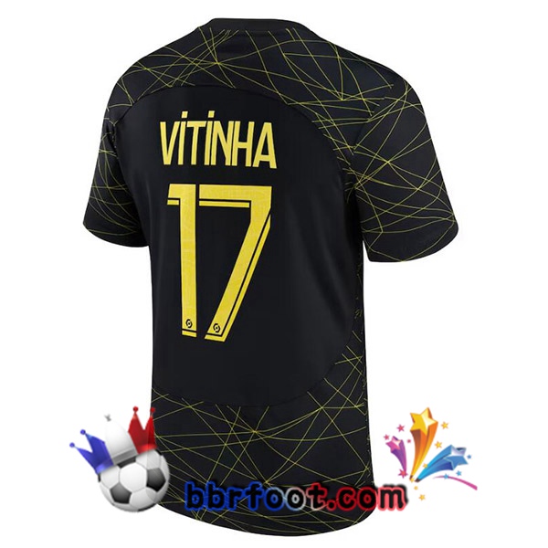 Maillot Foot Paris PSG (VITINHA 17) Quatrieme Noir 2022/2023