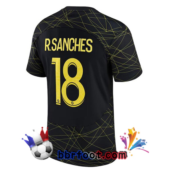 Maillot Foot Paris PSG (R.SANCHES 18) Quatrieme Noir 2022/2023