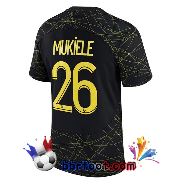 Maillot Foot Paris PSG (MUKIELE 26) Quatrieme Noir 2022/2023