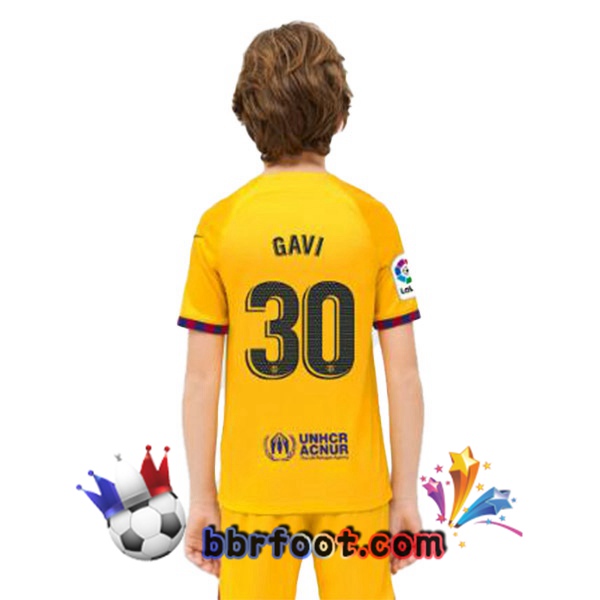 Maillot Foot FC Barcelone (GAVI 30) Enfant Quatrieme Jaune 2022/2023