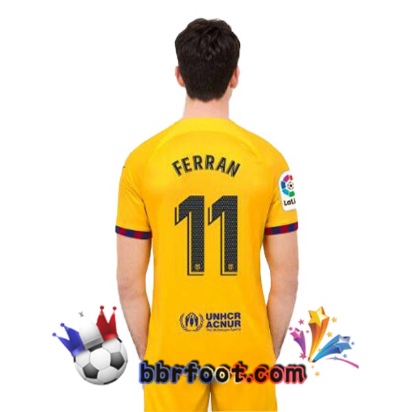 Maillot Foot FC Barcelone (FERRAN 11) Quatrieme Jaune 2022/2023