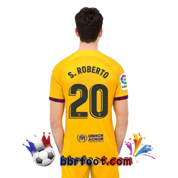 Maillot Foot FC Barcelone (S. ROBERTO 20) Quatrieme Jaune 2022/2023