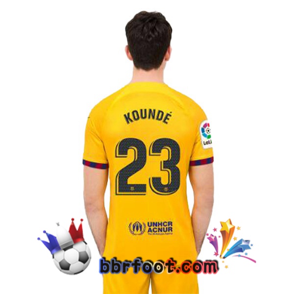 Maillot Foot FC Barcelone (KOUNDE 23) Quatrieme Jaune 2022/2023