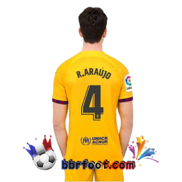 Maillot Foot FC Barcelone (R. ARAUJO 4) Quatrieme Jaune 2022/2023