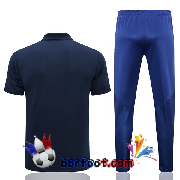 Polo Foot FC Barcelone + Pantalon Bleu Royal 2023/2024