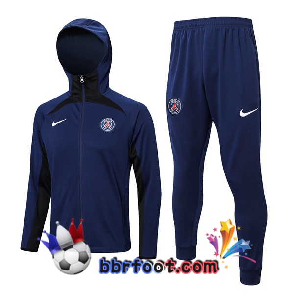 Veste A Capuche Survetement Foot Paris PSG Bleu Royal 2023/2024