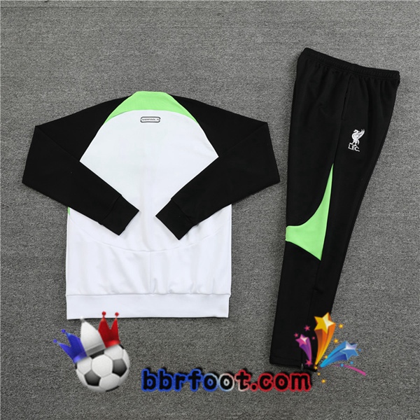 Veste Survetement Foot FC Liverpool Blanc Vert 2023/2024