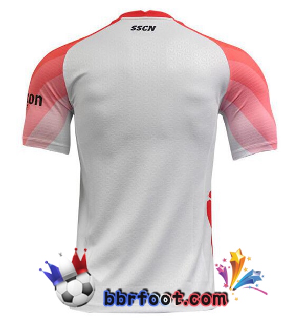 Maillot Foot SSC Naples Saint Valentin Blanc Rose 2022/2023