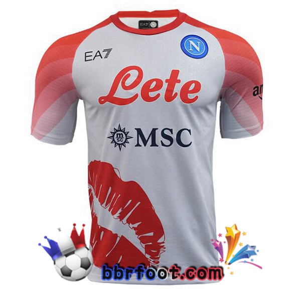 Maillot Foot SSC Naples Saint Valentin Blanc Rose 2022/2023