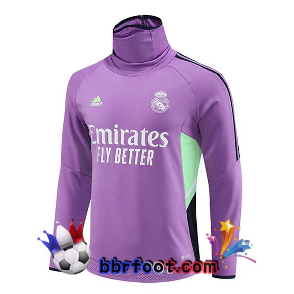 Sweatshirts Homme Real Madrid Col Haut Pourpre 2023/2024