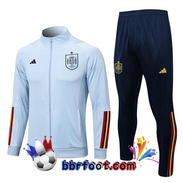 Veste Survetement Foot Espagne Bleu 2023/2024