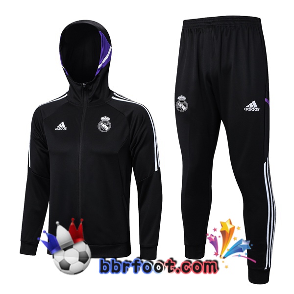 Veste A Capuche Survetement Foot Real Madrid Noir 2023/2024
