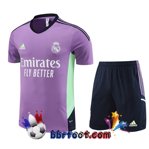 Training T-Shirts Real Madrid + Shorts Pourpre 2023/2024