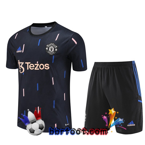 Training T-Shirts Manchester United + Shorts Noir 2023/2024