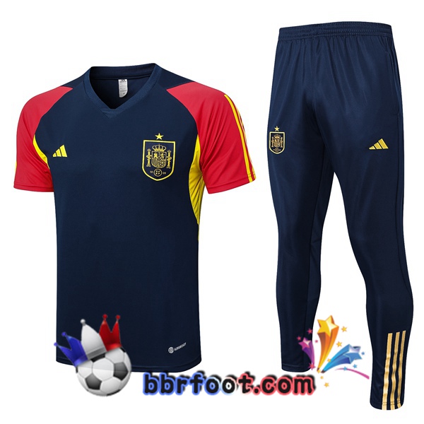 Training T-Shirts Espagne + Pantalon Bleu Royal 2023/2024