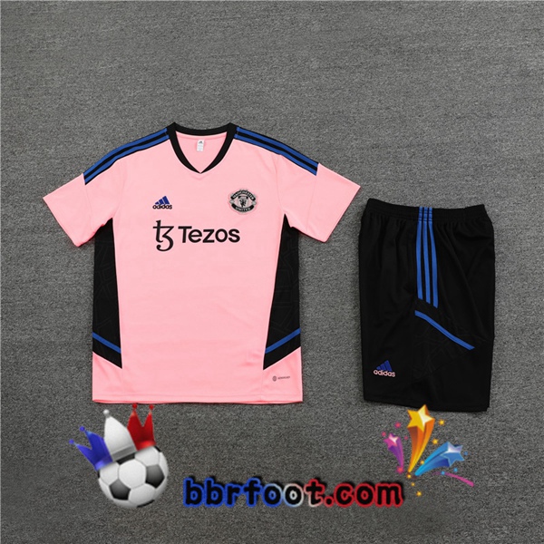 Training T-Shirts Manchester United + Shorts Rose 2023/2024