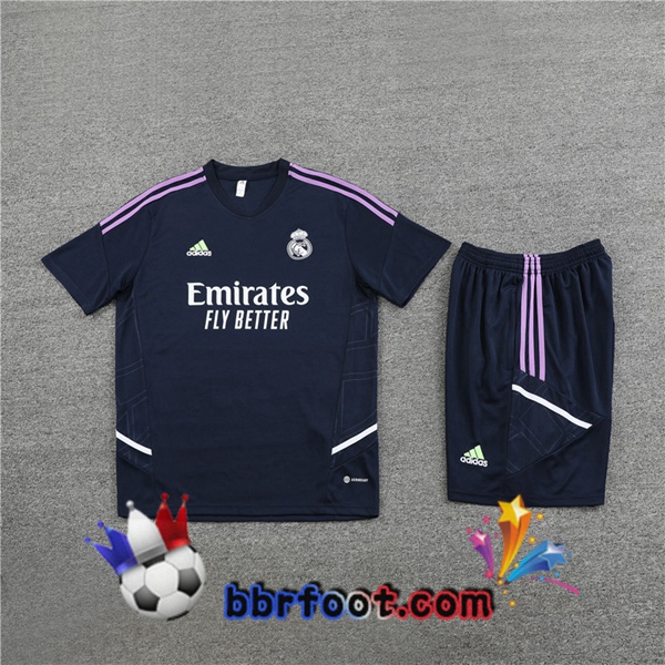 Training T-Shirts Real Madrid + Shorts Bleu Royal 2023/2024