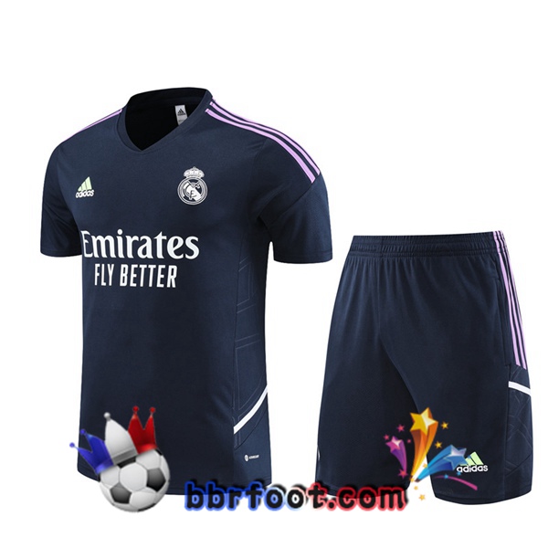 Training T-Shirts Real Madrid + Shorts Bleu Royal 2023/2024