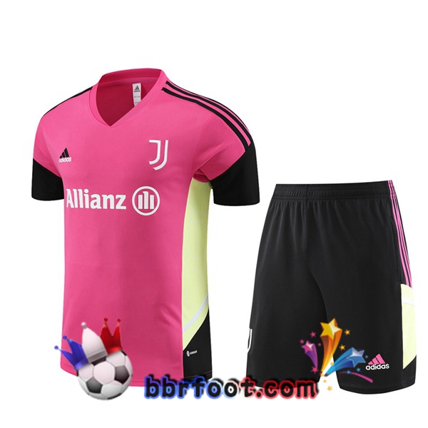 Training T-Shirts Juventus + Shorts Rouge 2023/2024