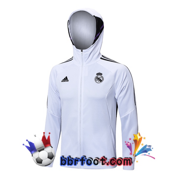 Veste A Capuche Real Madrid Blanc 2023/2024