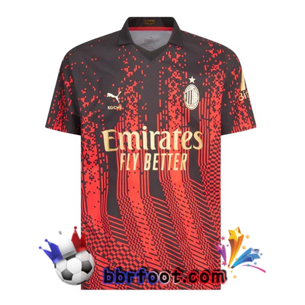 Maillot Foot AC Milan Quatrieme Rouge Noir 2022/2023