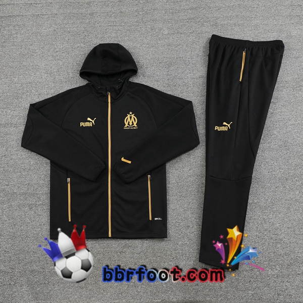 Veste A Capuche Survetement Foot Marseille OM Noir 2023/2024
