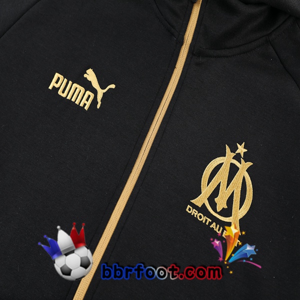 Veste A Capuche Survetement Foot Marseille OM Noir 2023/2024