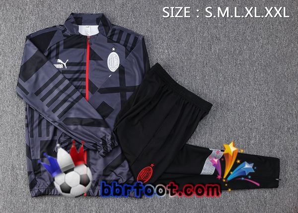 Veste Survetement Foot AC Milan Noir 2023/2024