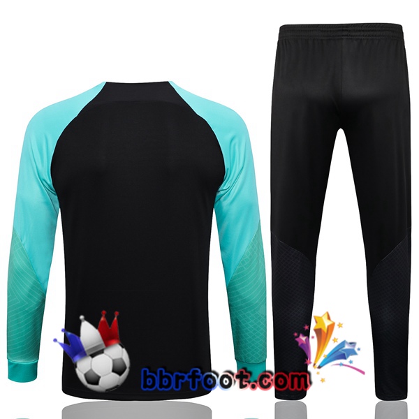 Veste Survetement Foot FC Barcelone Noir Vert 2023/2024