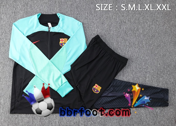 Veste Survetement Foot FC Barcelone Noir Vert 2023/2024