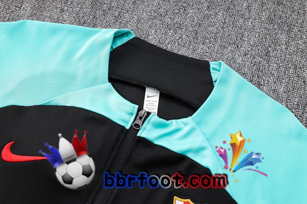 Veste Survetement Foot FC Barcelone Noir Vert 2023/2024