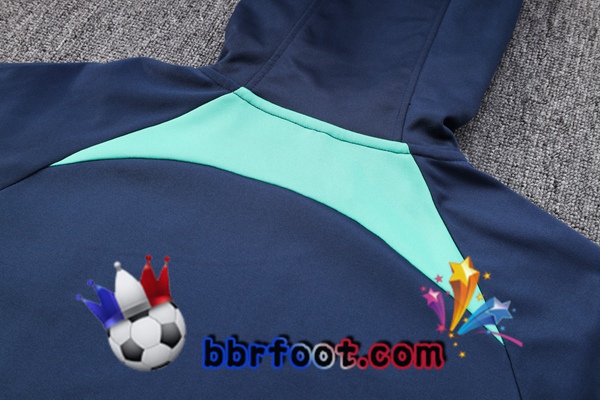 Veste A Capuche Survetement Foot Bresil Bleu Royal 2023/2024
