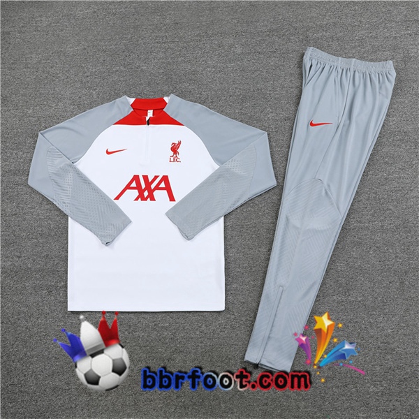 Survetement Foot FC Liverpool Blanc Gris 2023/2024