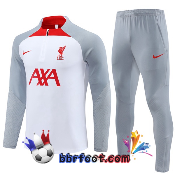 Survetement Foot FC Liverpool Blanc Gris 2023/2024