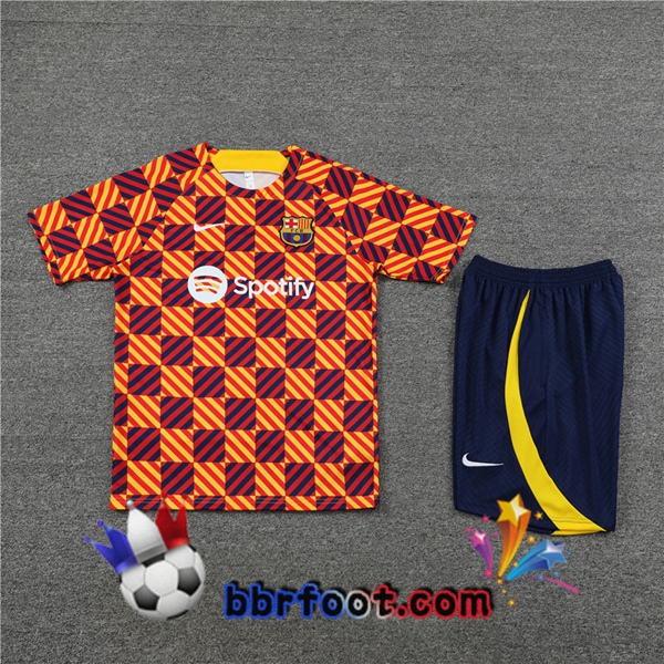 Training T-Shirts FC Barcelone + Shorts Jaune 2023/2024
